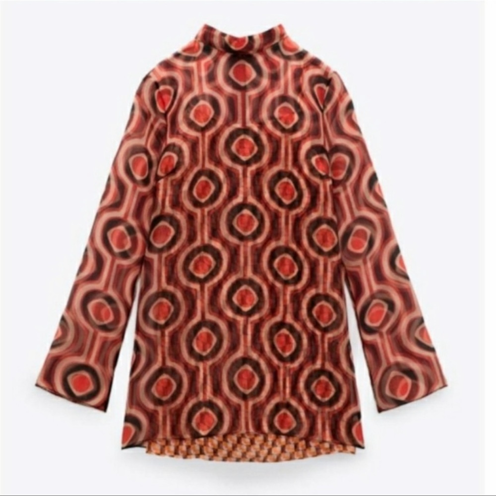 Zara printed organza dress NWT bloggers favorite